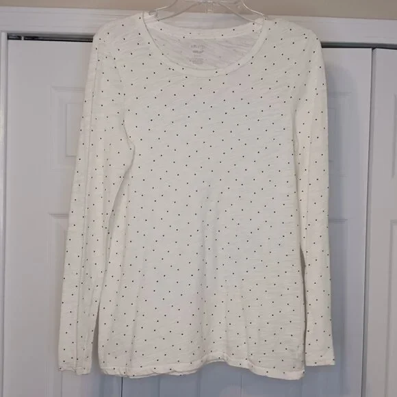 #2 3/$18 - Aerie White/Blue Long Sleeve Top Size Large - Picture 1 of 7